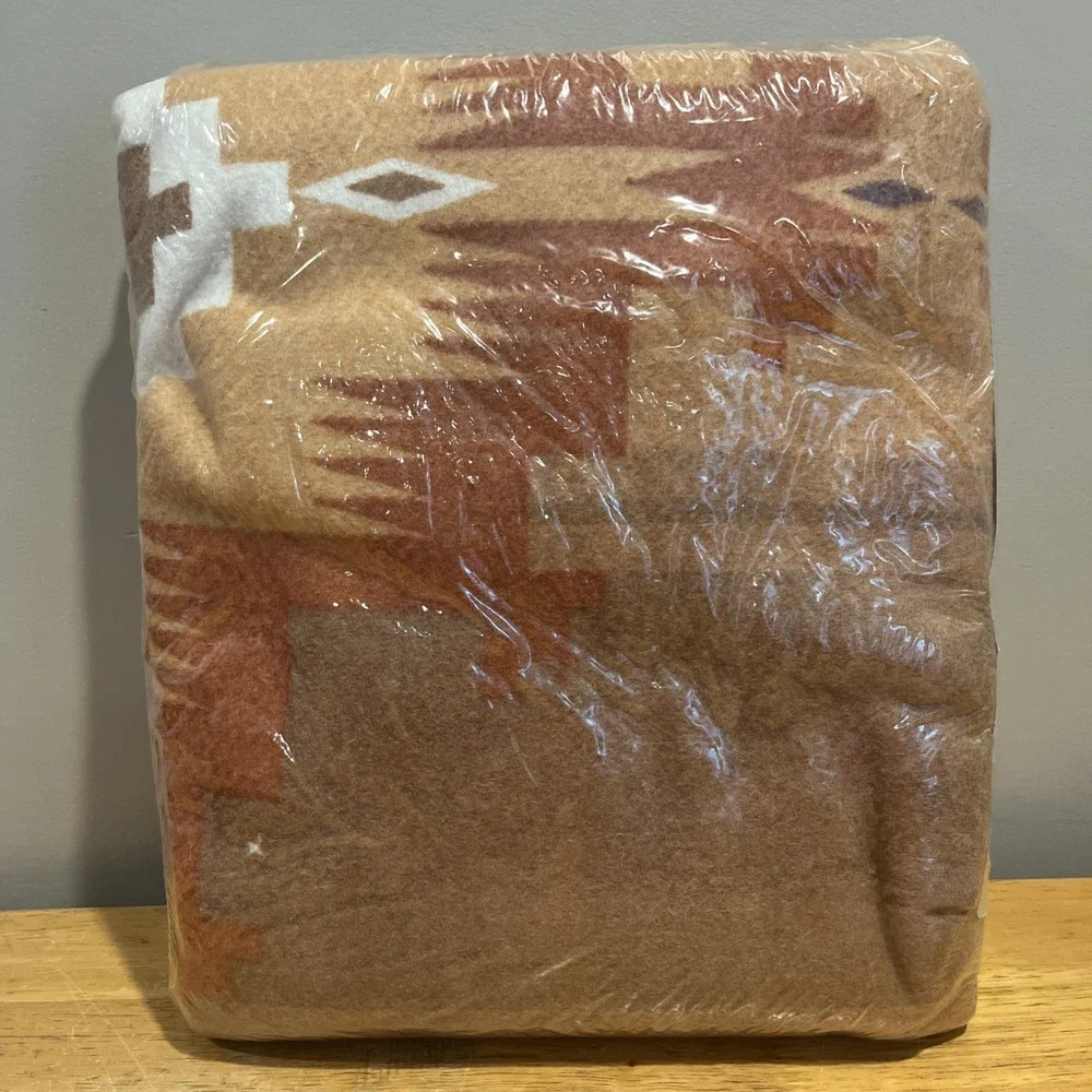 Vtg‎ Aztec Geometric Southwest Walmart Poly Blanket Twin/Full 72